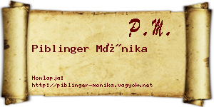 Piblinger Mónika névjegykártya